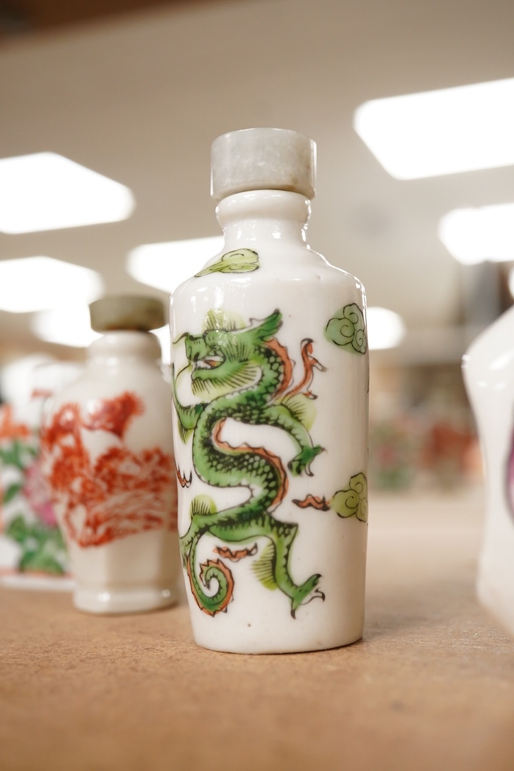 Twenty 20th century Chinese porcelain snuff bottles, in varying condition